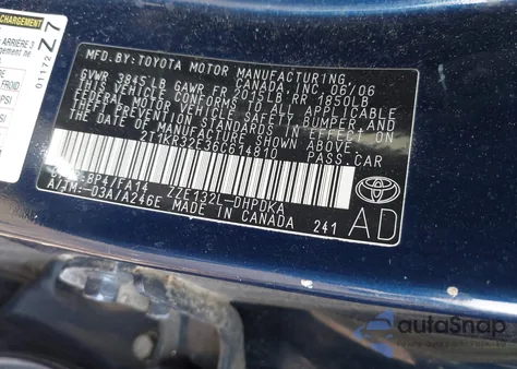 2006 Toyota Matrix from USA, damaged, VIN 2T1KR32E36C614810